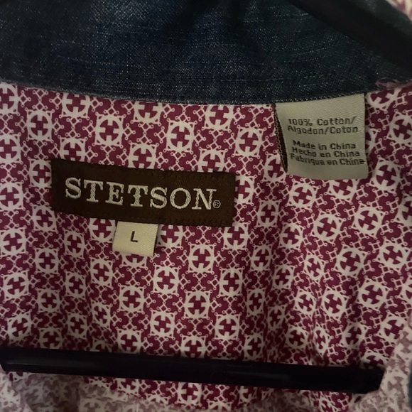 Stetson Men's Patterned Button-Up Shirt - Picture 2 of 4